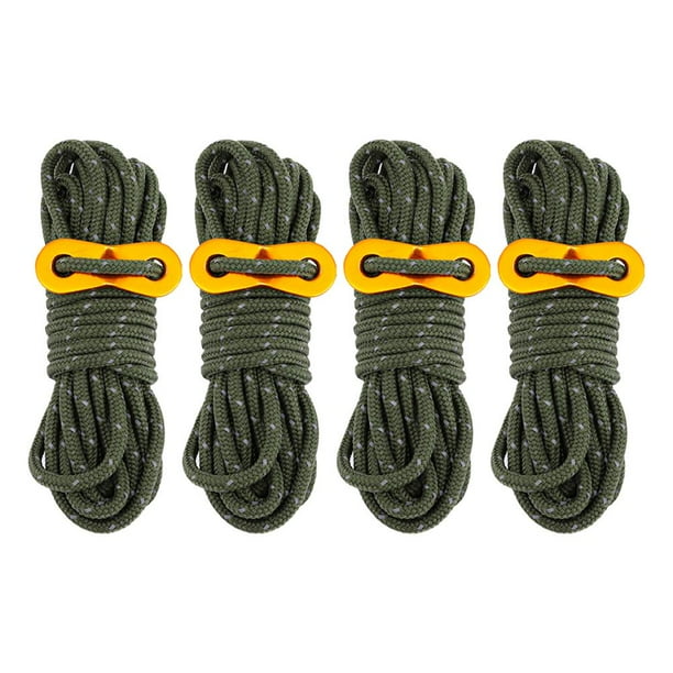 Reflective 4 Outdoor Rope 4M Windbreak Rope Tent Accesorios (Ejército Verde) Hugtrwg Para estrenar