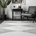 nuLOOM Romina Machine Washable Diamond Stripes Area Rug, 2' x 3', White