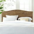 thumbnail image 5 of HomeStock Island Oasis Headboard with Banana Leaf Weave, Arched headboard, Matte Black Finished Feet, Easy Assemble, Bed Frame Mountable, Arched Headboard-Size:King, 5 of 5