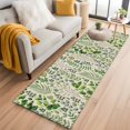 thumbnail image 2 of Spring Plants Runner Rugs 2x6 ft Watercolor Gradient Green Eucalyptus Leaf Plant Linen Texture Washable Hallway Rugs Non-Slip Floor Mats Absorbent Carpet Bedside Runners for Bedroom Kitchen Laundry, 2 of 9