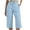 Light Blue, variant on Chino Capri Pants for Women with Pockets Casual Straight Leg Summer Cropped Trousers Stretch Waisted Capris Red 2XL