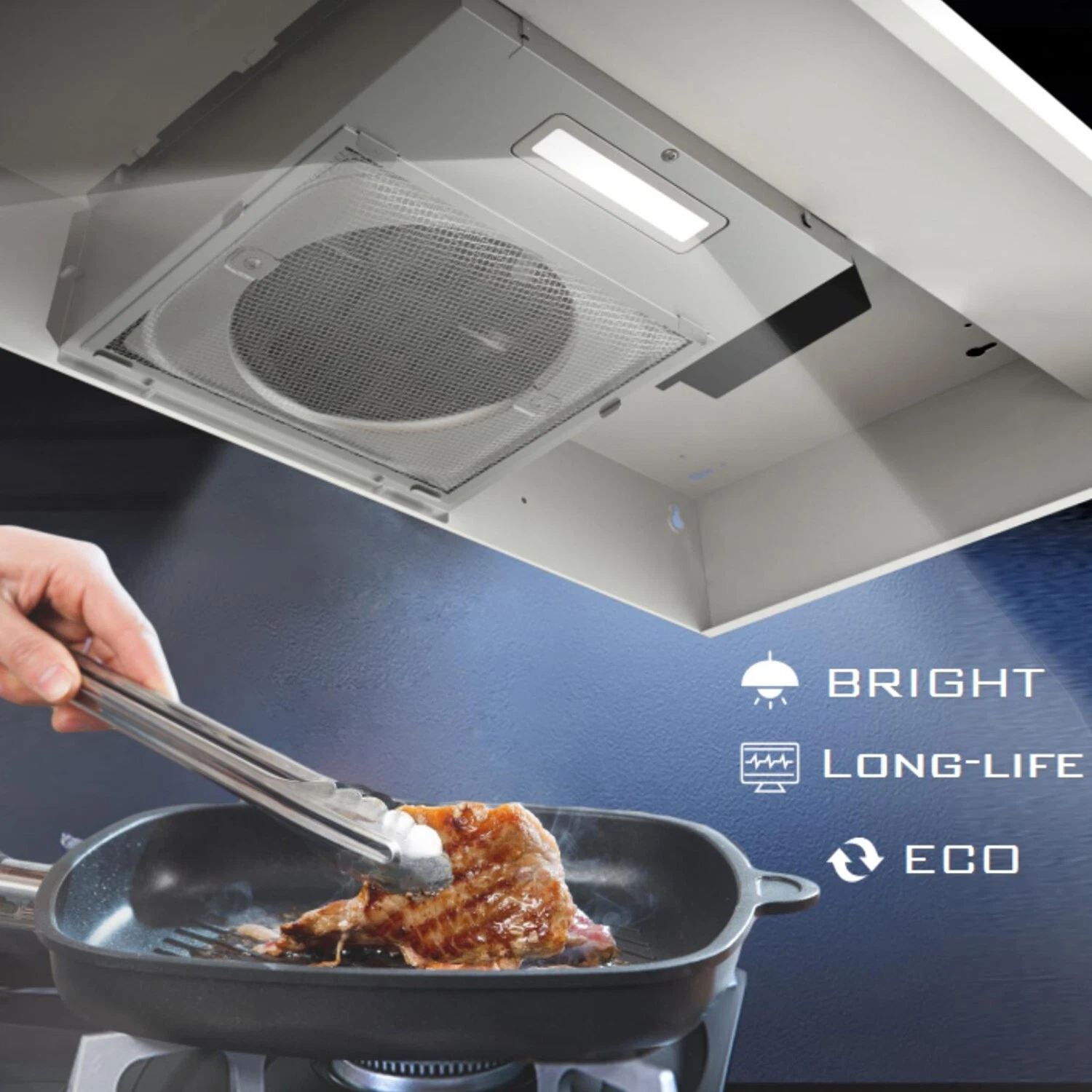 30 inch Range Hood Under Cabinet, Stainless Steel Kitchen Vent Hood 280CFM, Built-in Kitchen Stove Hood w/Rocker Button Control, Ducted/Ductless Convertible Duct, 2 Speeds Fan, Bright LED Light
