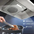 thumbnail image 7 of 30 inch Range Hood Under Cabinet, Stainless Steel Kitchen Vent Hood 280CFM, Built-in Kitchen Stove Hood w/Rocker Button Control, Ducted/Ductless Convertible Duct, 2 Speeds Fan, Bright LED Light, 7 of 7