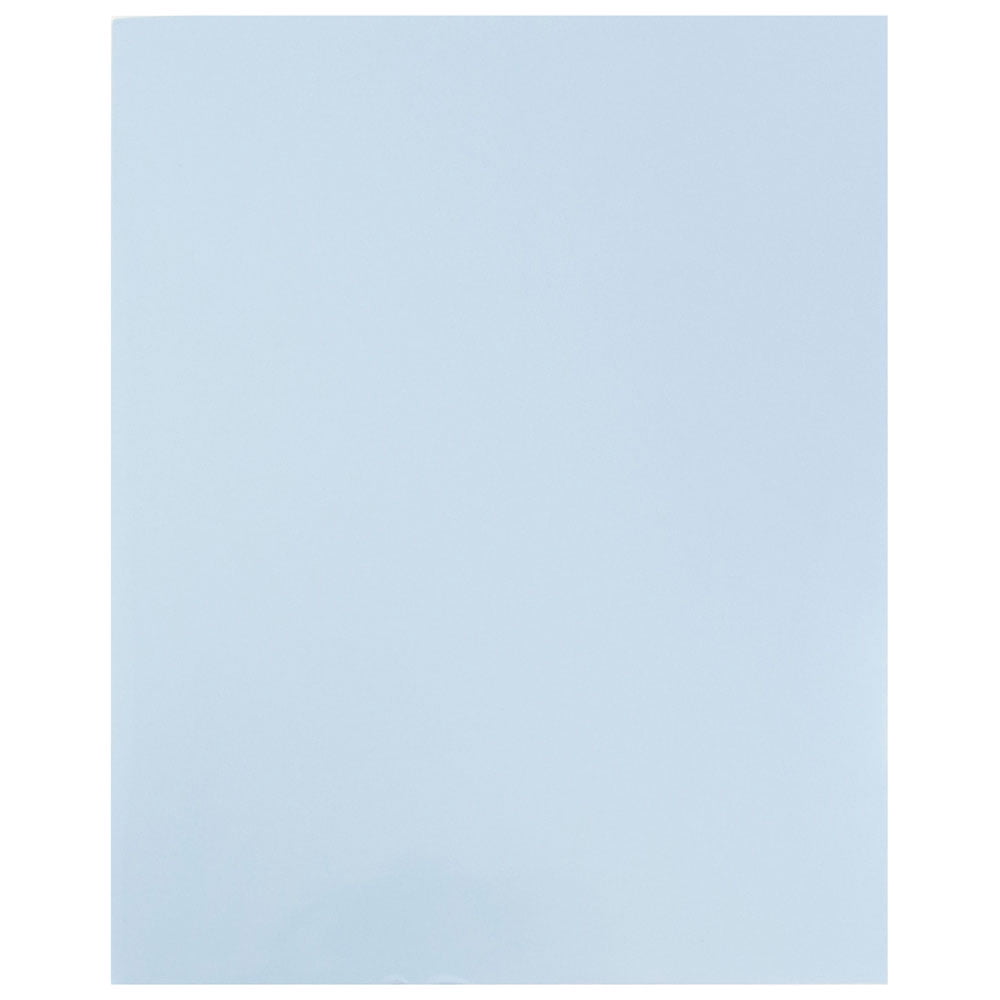 JAM Paper Glossy Two Pocket Folders, Baby Blue, 100/Pack