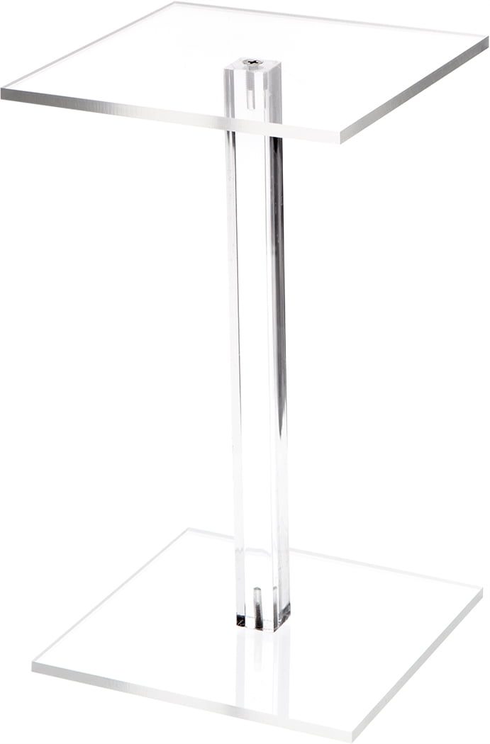 Plymor Clear Acrylic Square Barbell Pedestal Riser 10.5"H x 3"W x 3"D 1/4" thick 