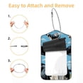 thumbnail image 2 of Cartoon Cow Square PU Leather Luggage Tags, 2 Pack, with Privacy Cover and Stainless Steel Ring - Suitable for Travel, Backpack, Handbag - Bag Tags, Handbag Tags, 2 of 7