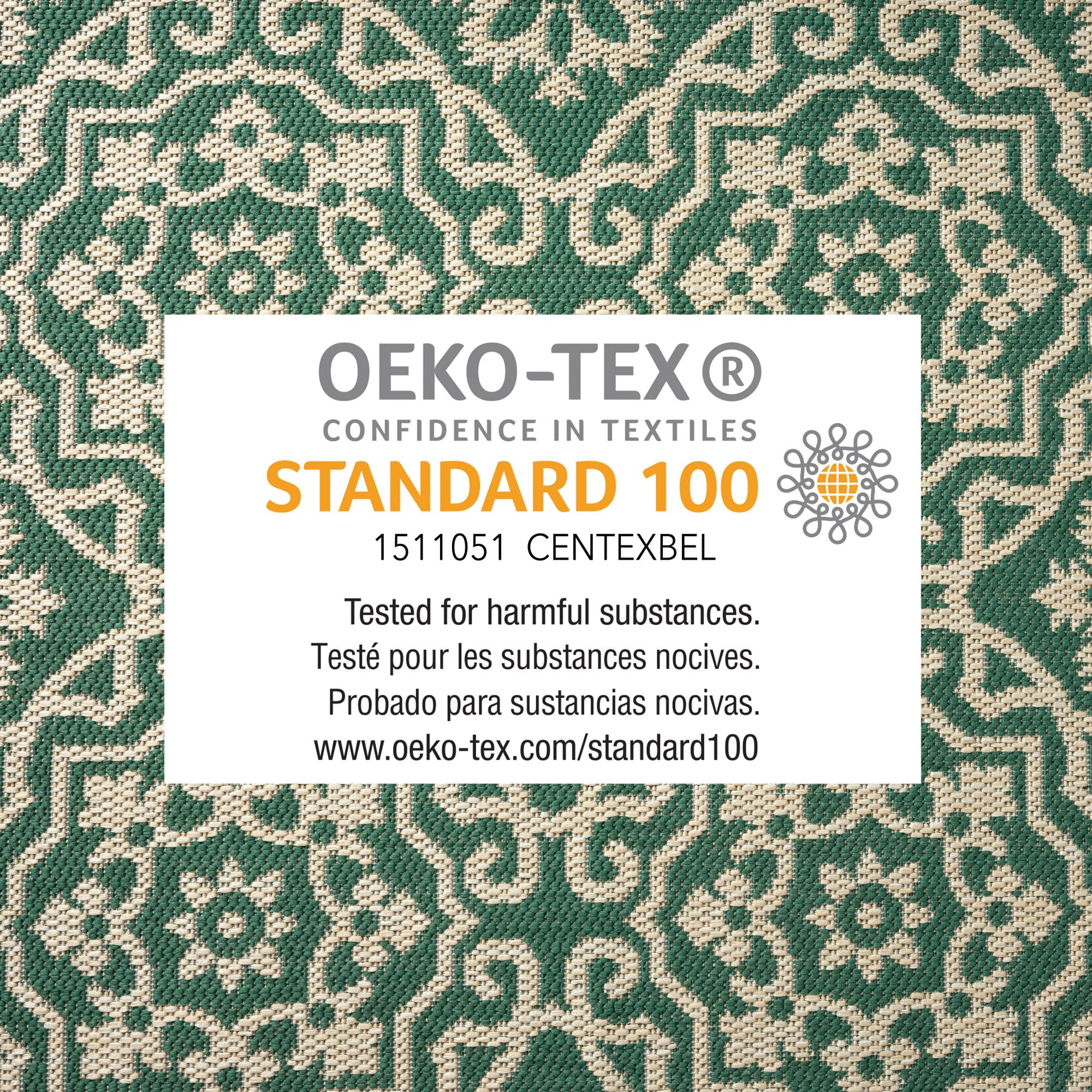 Nicole Miller New York Patio Country Danica Transitional Geometric Indoor/Outdoor Area Rug, Green/Beige, 7'9"x10'2"