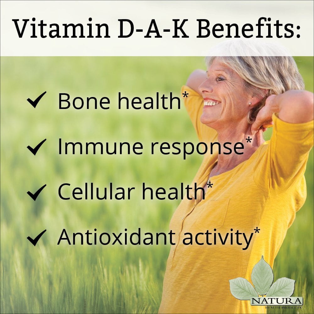 Natura Health Products Vitamin D-A-K, 60 Capsules