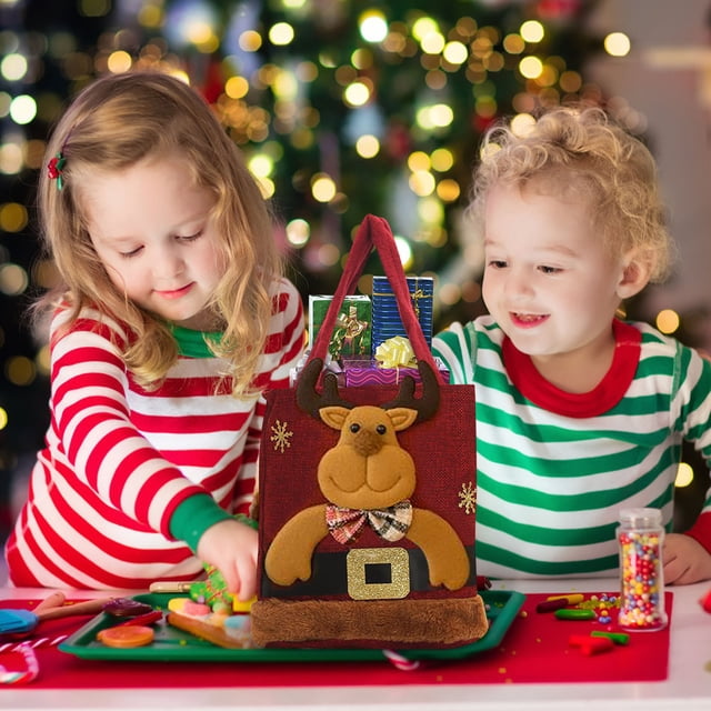 Navidad Santa Cordero Oso regalo bolsa niños bolsa caramelos bolsa de mano, bolsa de regalo de Navidad, bolsa portátil de Navidad, bolsa de almacenamiento de Navidad, bolsa de viaje de