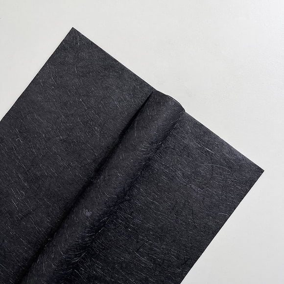 Granjero Gordo regalos, flores, papel para envolver regalos, papel de fibra de cáñamo rasgado a mano, papel para envolver flores (negro)