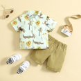 thumbnail image 2 of eczipvz Toddler Boy Clothes 3t Toddler Boy Clothes Boys Summer Outfits Cotton Short Sleeve T-Shirt & Shorts Set Green 4-5 Years, 2 of 7