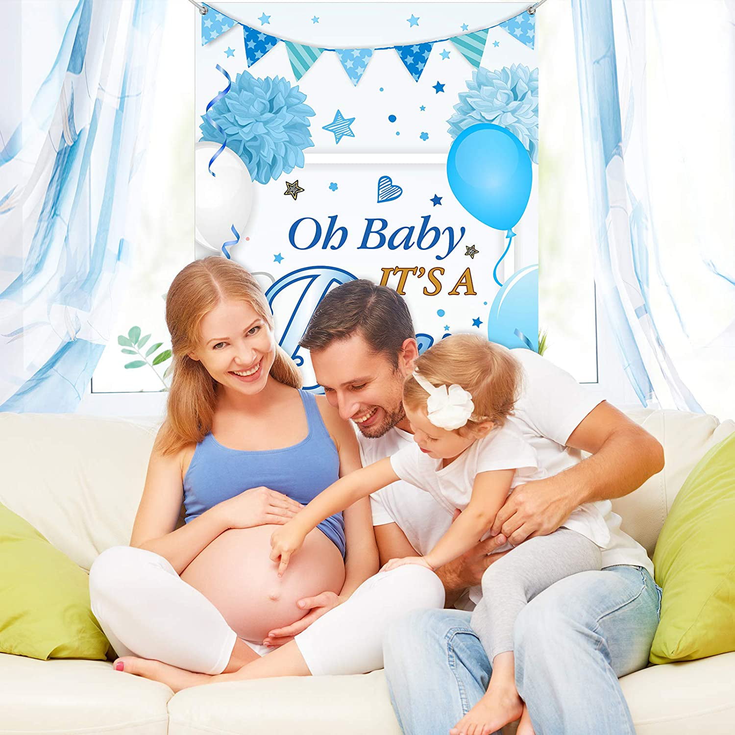 Its a Boy Baby Shower Banner Vinyl Photo Background Wall Hanging Party Decorations Backdrop HZ-1142