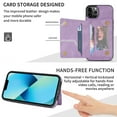 thumbnail image 4 of SaniMore for iPhone 13 Pro 6.1" PU Leather Case RFID Blocking, Back Magnetic Button Flip Wallet Cover Built-in Card Slot & Multi-Angle Kickstand Ultra-Thin Full Body Protective Shell, Purple, 4 of 8