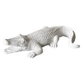thumbnail image 4 of Figura de cocodrilo, escultura de caimán, decoración de mesa, estatua de jardín de resina blanco, 4 of 9