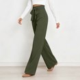 thumbnail image 5 of Tqcoqu Women's High Waisted Wide Leg Lounge Pants, Lightweight Loose Work Elastic Casual Outfits Trousers with Pockets, 5 of 7