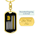thumbnail image 3 of USA Flag Bitcoin Crypto Stainless Steel or 18k Gold Premium Swivel Dog Tag Keychain, 3 of 16
