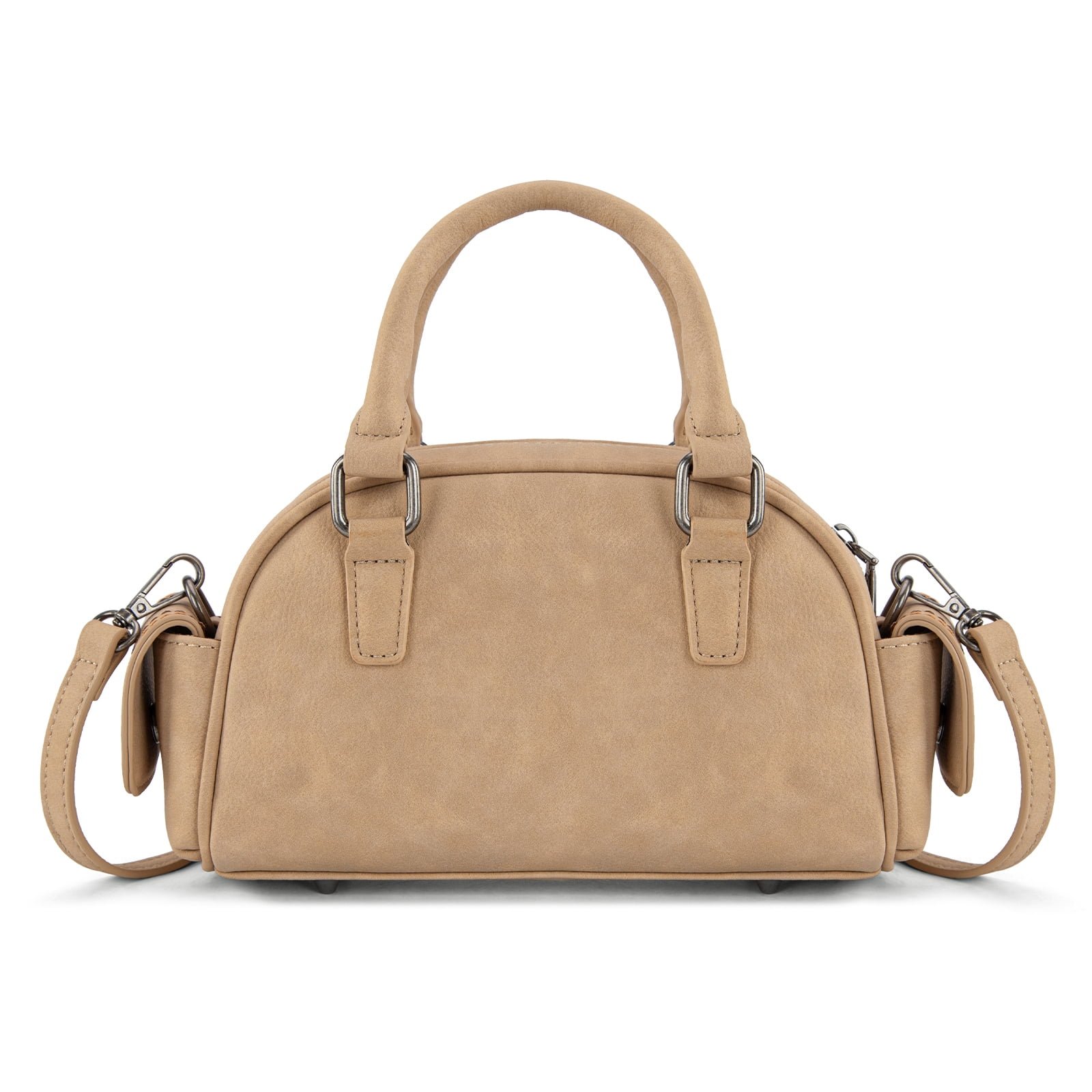 Wrangler Small Crossbody Purses for Women Boston Barrel Bag Mini Top Handle Bags with Crossbody Strap, Tan