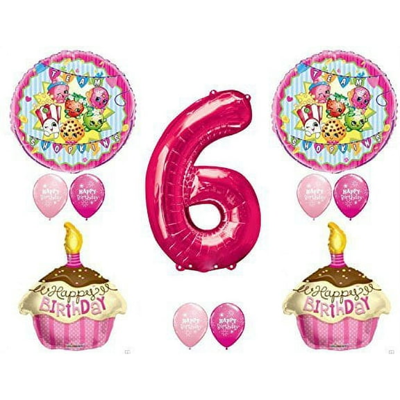 SHOPKINS 6th Sixth BIRTHDAY PARTY Balloons Decorations Supplies Cupcake Cookie