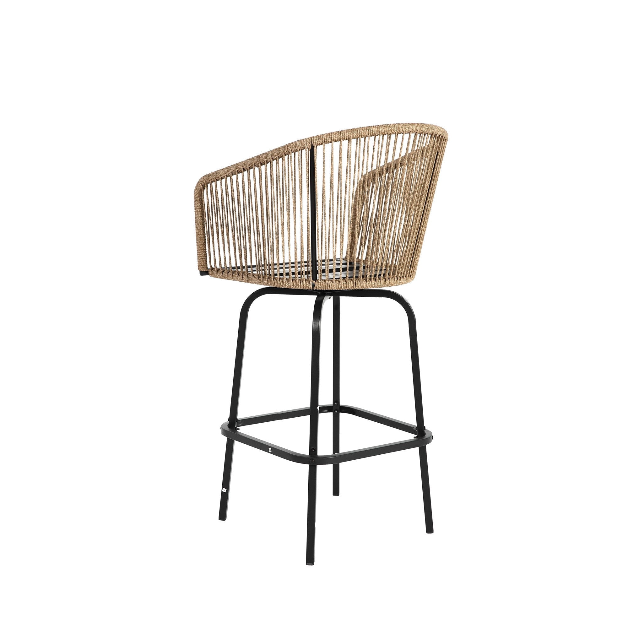 Sailvan Outdoor Bar Stools All-Weather Wicker Patio Bar Chairs with Armrests and Footrest,Blue