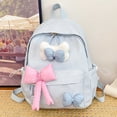 thumbnail image 3 of HJYCHN Kindergarten Backpack Plaid Bow Design Lightweight Daypack for Kids Boys Girls Daily School School Backpack for Girls Blue One Size, 3 of 3