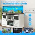 thumbnail image 3 of Haverchair 55-75 Gallon Large Fish Tank Stand with Power Outlet, Heavy Duty Aquarium Stand with Sliding Barn Doors & Storage Cabinet for 2 Fish Tank Turtle Tank Reptile Terrarium, 1300LBS Capacity, 3 of 9