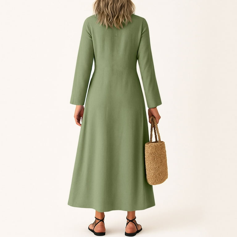 chinese dress ladies Linen Tie Waist Mini Dress 3X main image 1