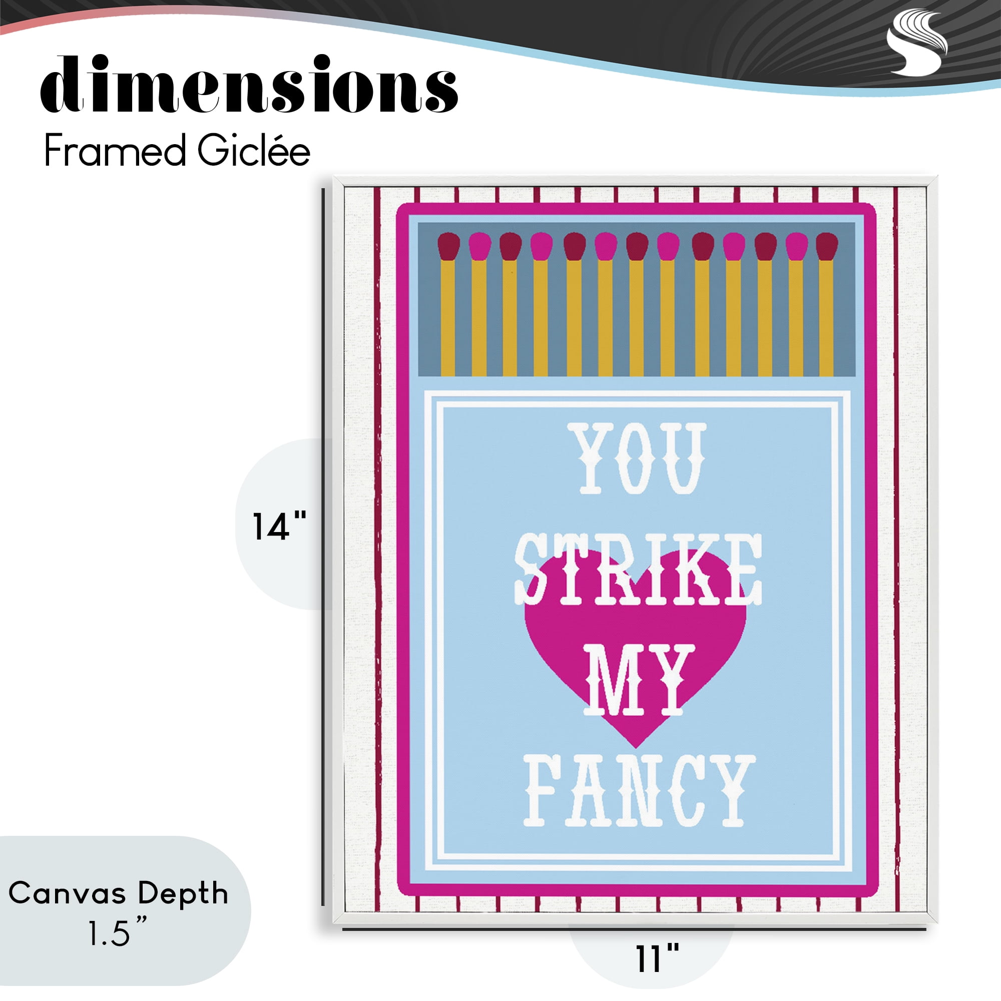 Stupell Industries You Strike My Fancy White Framed Giclee Art, design by Lil' Rue