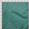 thumbnail image 4 of oneOone Cotton Poplin Turquoise Green Fabric Florals Fabric For Sewing Printed Craft Fabric By The Yard 42 Inch Wide, 4 of 4