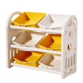 thumbnail image 2 of Organizador De Almacenamiento De Juguetes Para Niños Con Contenedores, Estante De Almacenamiento De Juguetes Para Libros, Almacenamiento De Juguetes, Amarillo Sunnimix Estante de almacenamiento para sala de juegos, 2 of 8