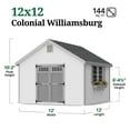 thumbnail image 3 of Little Cottage Co. 12x12 Colonial Williamsburg Shed with Operable Windows, Outdoor Wood Storage Do-It-Yourself Precut Kit, 3 of 13