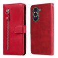 thumbnail image 1 of (Red)For Huawei nova 10 Pro Calf Texture Zipper Leather Phone Case, 1 of 5