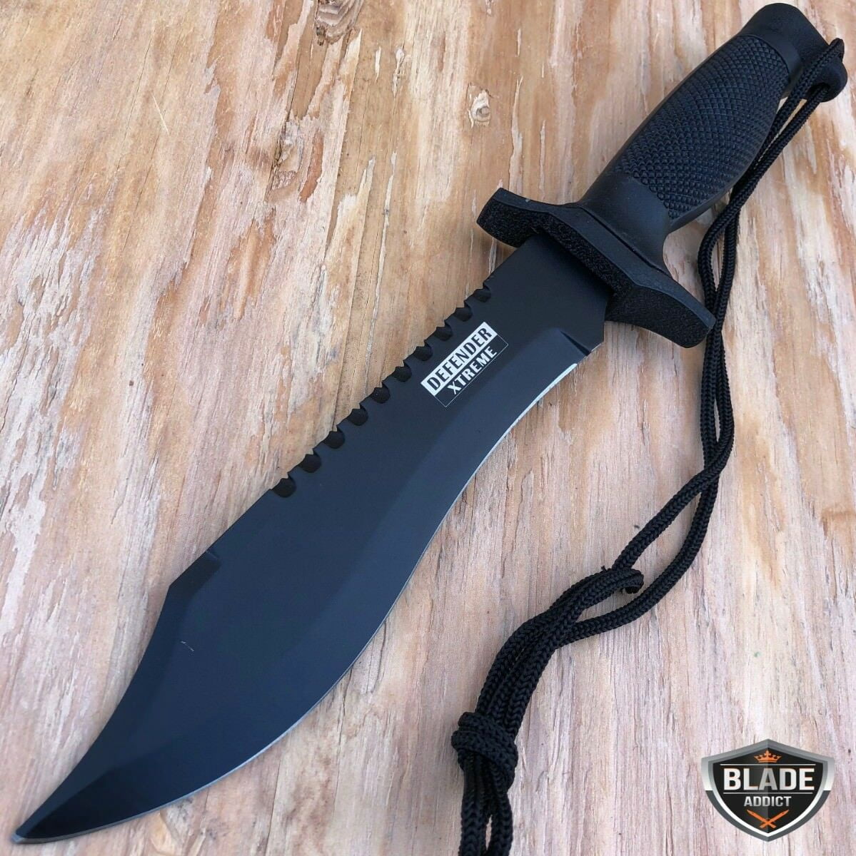 2PC Outdoor Camping Fixed Blade Survival Hunting Knife w/ Axe Hatchet