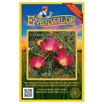 Everwilde Farms - 1000 Carmine King California Poppy Garden Flower Seeds - Gold Vault Jumbo Bulk Seed Packet