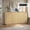Wood, variant on UZUGUL 4-Door Walnut Buffet Cabinet, Square Corner Handle-less, Charging Station with USB & Type-C, for Kitchen Dining