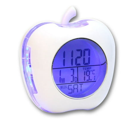 Apple Shaped Talking Alarm Clock with Temperature and Calendar -