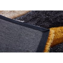 MDA Rug Imports Mateos Shag Collection Area Rug Grey/Gold 5' X 7' Geometric,Abstract 5' x 8' Indoor,Shag Yellow,Gold,Ivory Rectangle