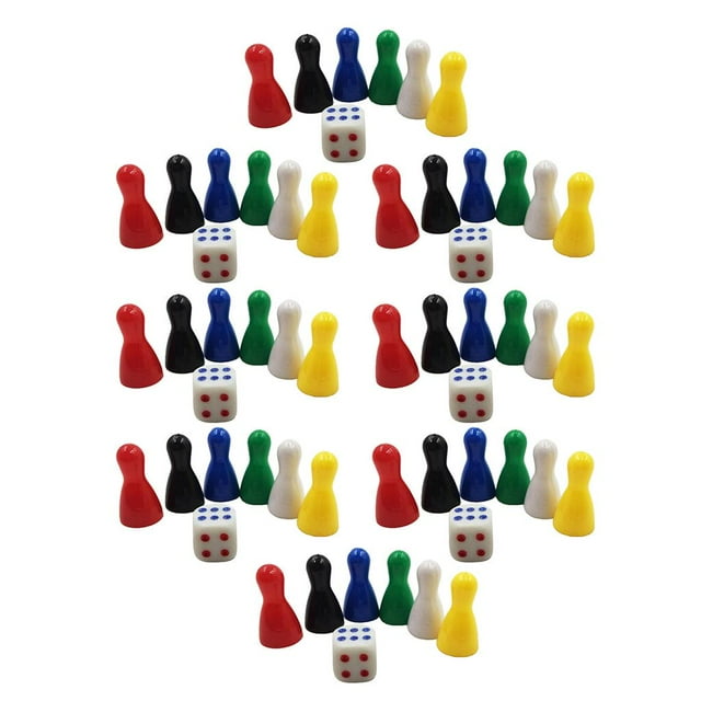 48 piezas coloridas piezas de plástico de ajedrez de y juego de dados de 8 piezas para juegos de cartas de Sunnimix Juego de dados de ajedrez