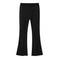 thumbnail image 4 of Girls Solid Color Stretchy Elastic Waist 7/8 Flare Pants with Ruffle Hem for Daily Wear 5-16 Years, 4 of 5