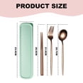 thumbnail image 2 of Travel Utensils Set, Portable Utensils with Case, Chopsticks Fork Spoon Set, Pocket Utensils for Picnic, Camping and Travelrose gold, 2 of 5
