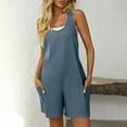 thumbnail image 5 of Karight Shorts Romper For Women Round Neck Sleeveless Jumpsuit Racerback Workout Romper Summer Casual Overalls, 5 of 9