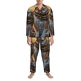 thumbnail image 3 of Sikiie Flower Field Cute Bulldog Mens Pajama Set, Soft Warm Long Sleeve Sleepwear, Cozy Button-Down Pjs for Men-Medium, 3 of 7