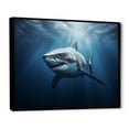 thumbnail image 2 of Designart "Mysterious Blue Ghost Of The Sea III" Shark Floater Framed Wall Decor, 2 of 5