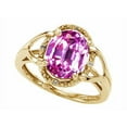 thumbnail image 2 of Tommaso Design� Oval 10x8mm Created Pink Sapphire Ring, 2 of 9