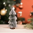 thumbnail image 5 of YOHAVEN Mini Desktop Cedar Needle Christmas Tree with White Flocked Branches Holiday Indoor Tabletop Office Shelf Living Room Xmas Decor, 5 of 6