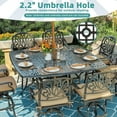 thumbnail image 2 of MEETWARM 9-Piece Outdoor Patio Swivel Bar Set, All Weather Cast Aluminum High Top Patio Bar Furniture with 8 Cushioned Swivel Bar Stools, Large 64" Square Patio Bar Height Table, 2.2" Umbrella Hole, 2 of 8