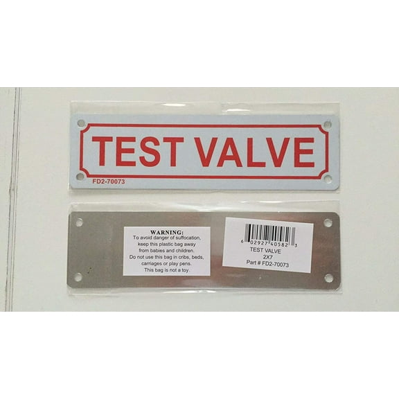 TEST VALVE SIGN ( ALUMINIUM 2X7 )