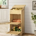 thumbnail image 4 of Farmhouse Onion and Potato Storage Bin, Fruit & Vegetable Holder with Large Bread Box, Small Kitchen Pantry Cabinet, Wood, 4 of 8