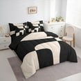 thumbnail image 3 of Homewish Wblack Brown Lines 7-Piece Twin Bedding Sets,Modern Asbtract Geometric Bedding Comforter Set,Minimalism Style Sheet Sets For Men Women,Super Cozy Room Decor Reversible, 3 of 8