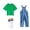 Green, variant on Xijirk Toddler Girls' Denim Overalls Set Adjustable Strap Jumpsuit & Matching Tee,2-3 Years
