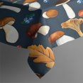 thumbnail image 3 of Brown Mushroom Leaf Dark Blue Pattern Rectangle Tablecloth 60"x84",Waterproof Polyester Rectangle Table Cloth, Wipeable Spillproof Polyester Tablecloth for Dining, Camping, Indoor and Outdoor, 3 of 5